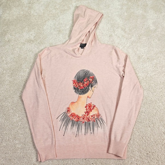S. Christina Tops - S Christina 100% Cashmere Fairy Pink Elegant Beaded Sweater L/XL Feminine Luxury